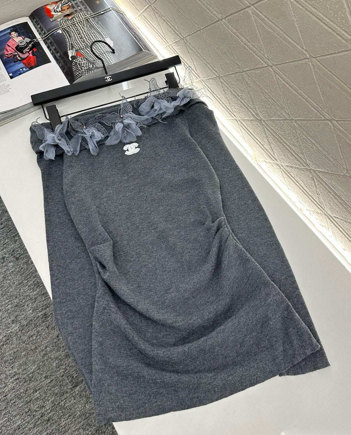 C*♥2025 New Arrival Knitted Long-Sleeved Skirt Set