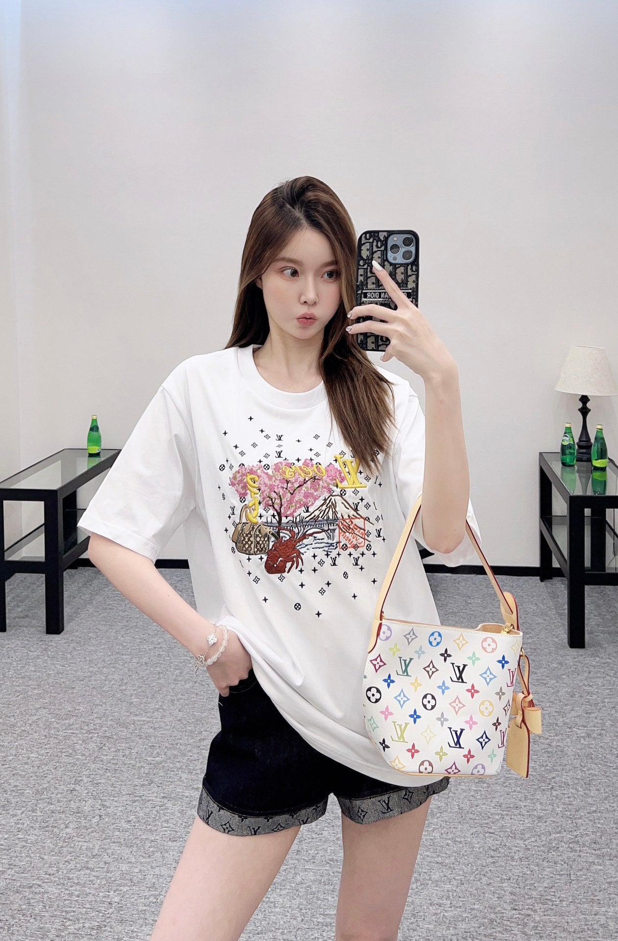 Louis*♥2025 New Arrivals Round-Neck Embroidered Short Sleeves