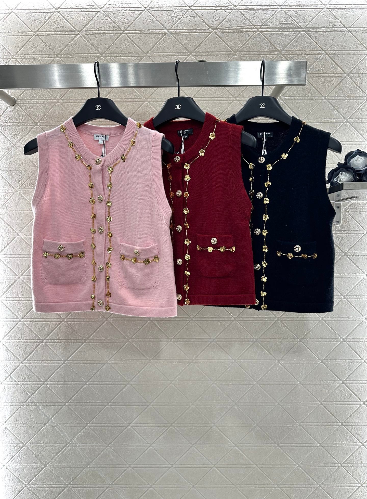 C*♥2025 New Arrival Beaded Knit Vest
