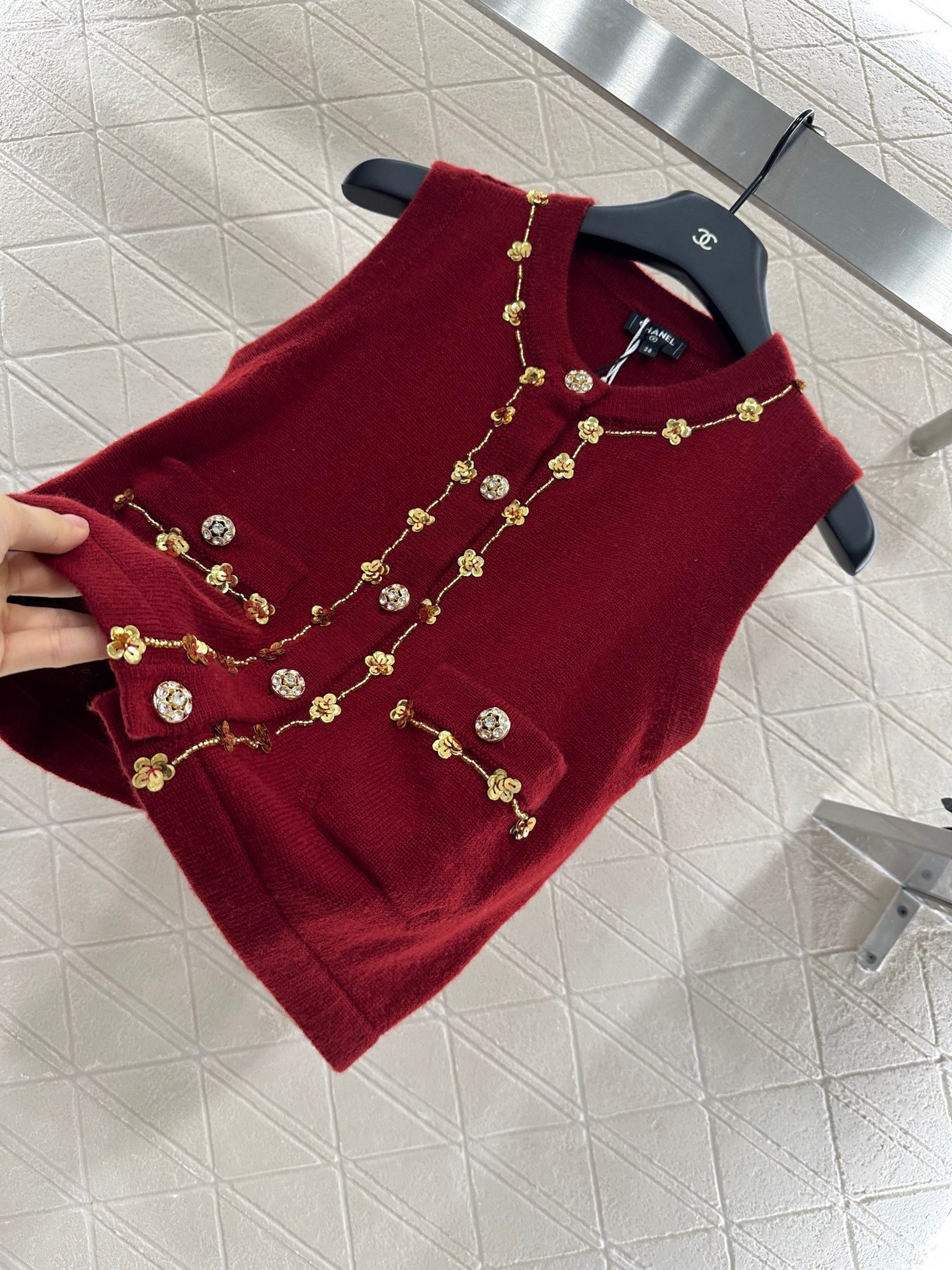 C*♥2025 New Arrival Beaded Knit Vest
