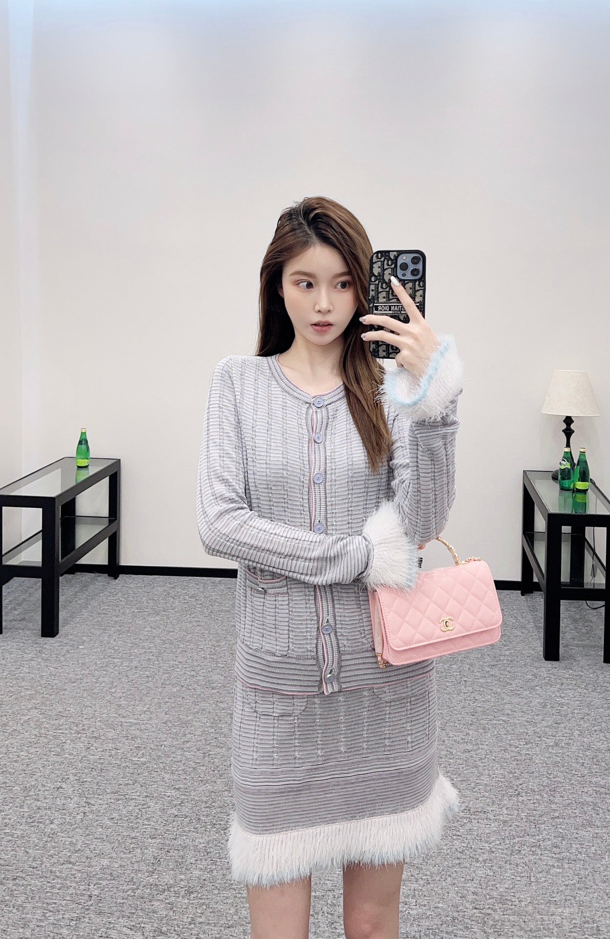C*♥2025 New Arrival Knitted Skirt Long-Sleeved Set