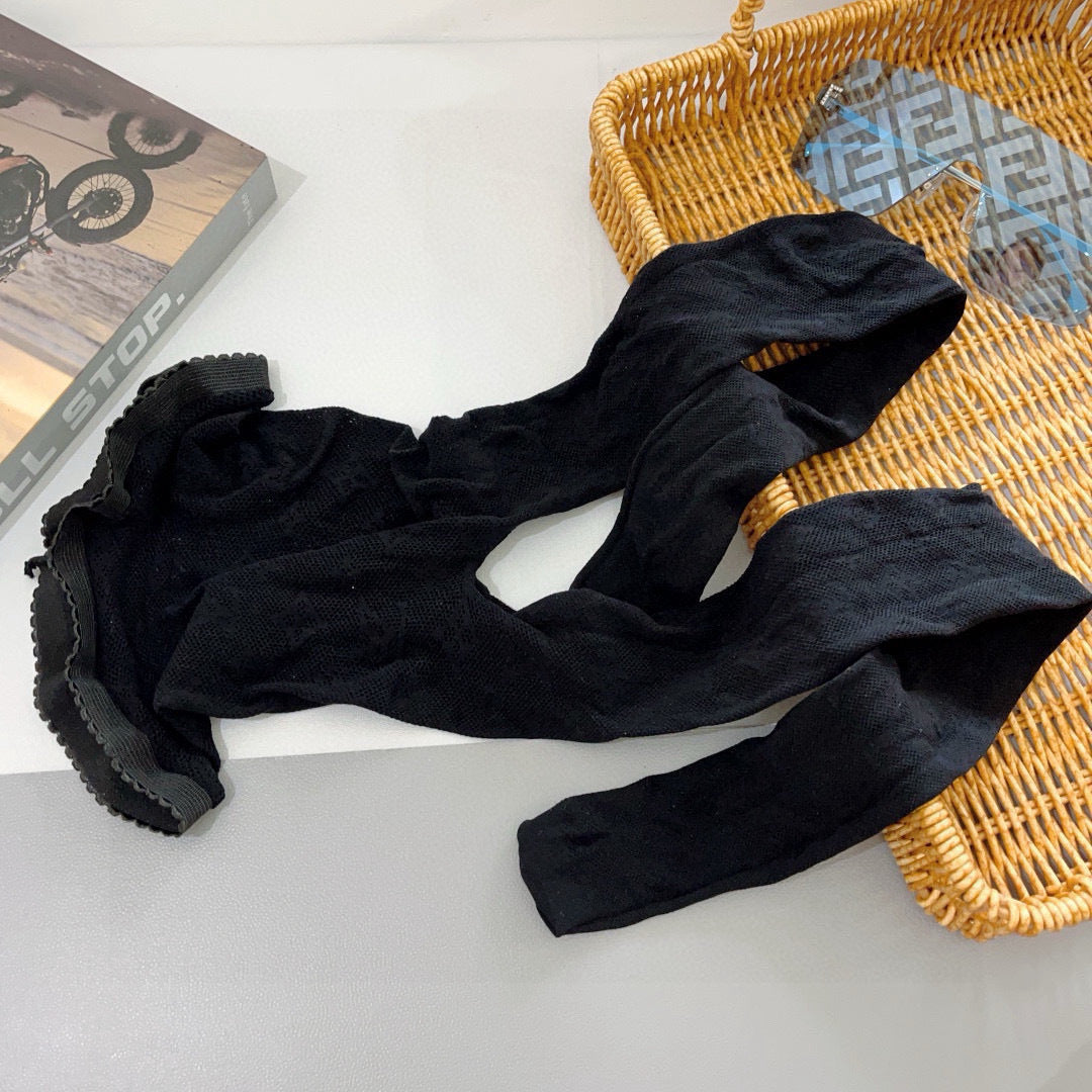 Louis Letter fishnet stockings