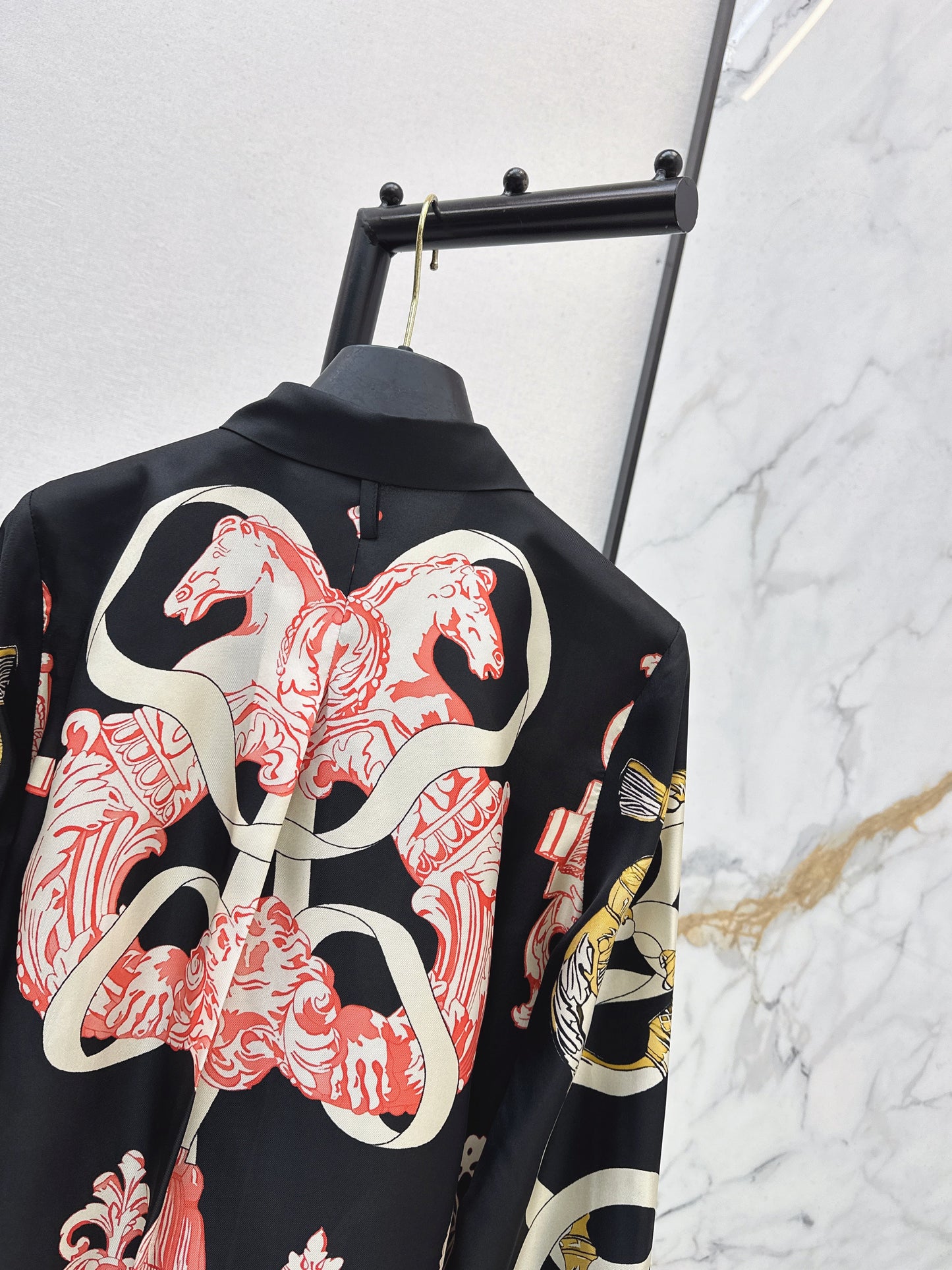 Herm NEW printed silk shirt