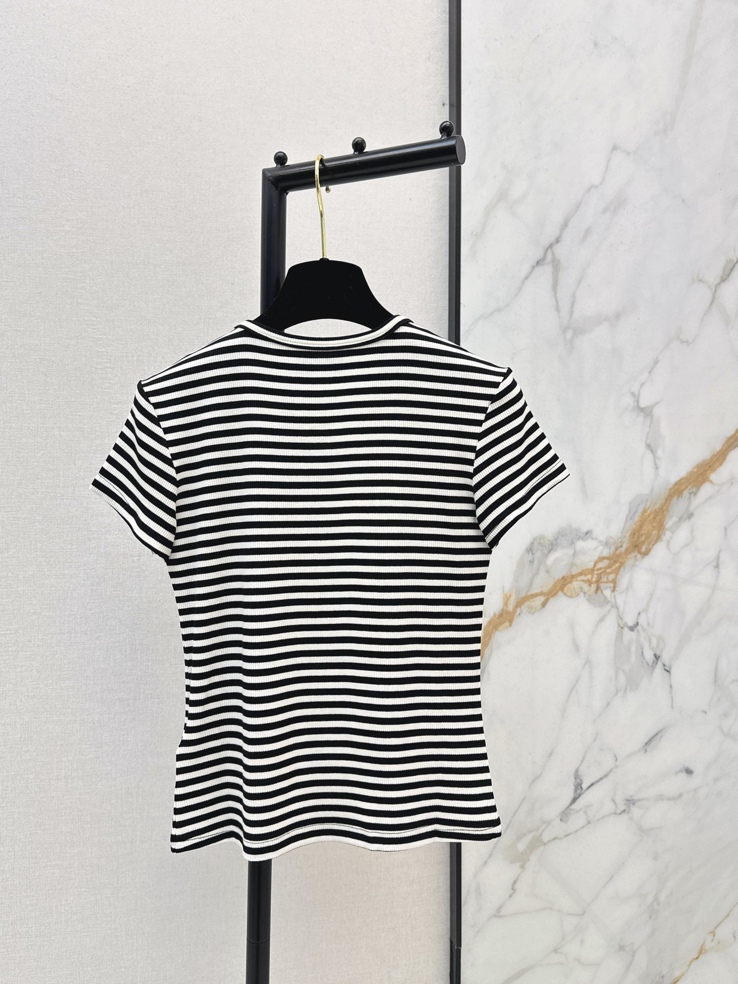 Chan NEW stripe beading t-shirt
