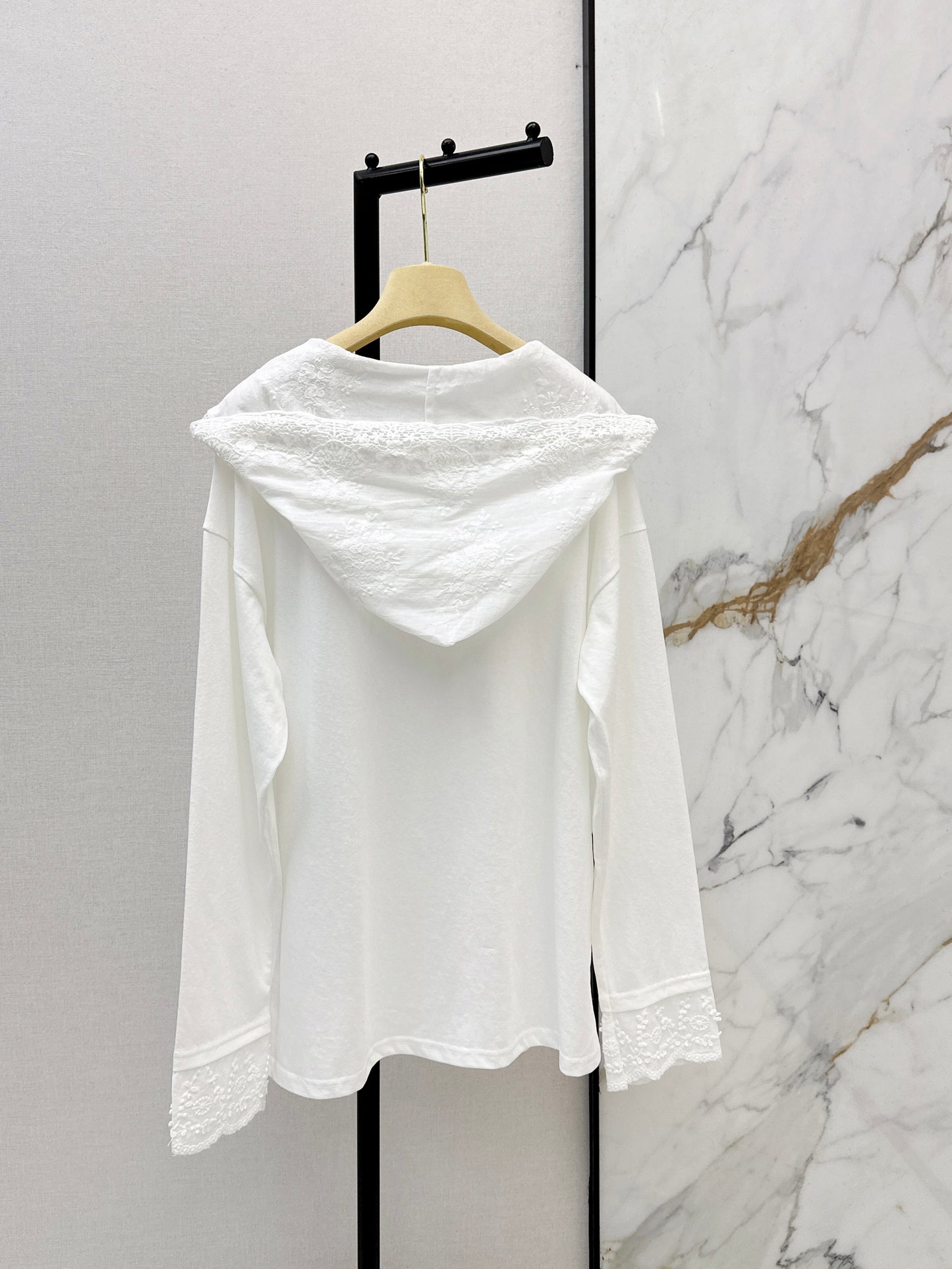 Miu NEW lace hooded shirts