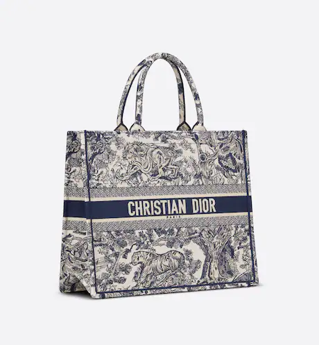 LARGE  BOOK TOTE Blue Toile de  (42 x 35 x 18.5 cm)