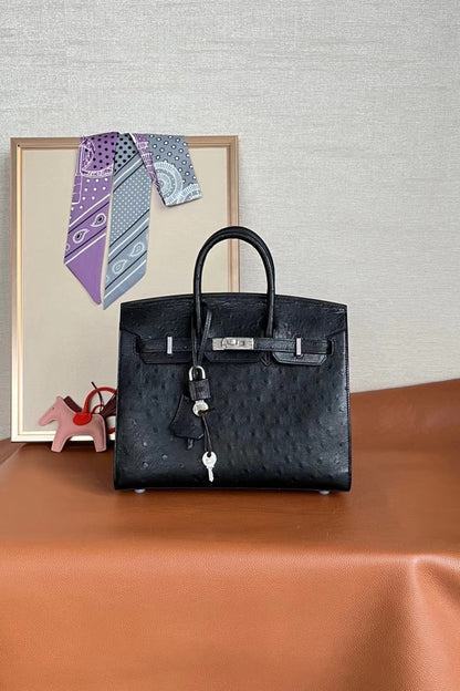 Birkin 25 Ostrich skin Black