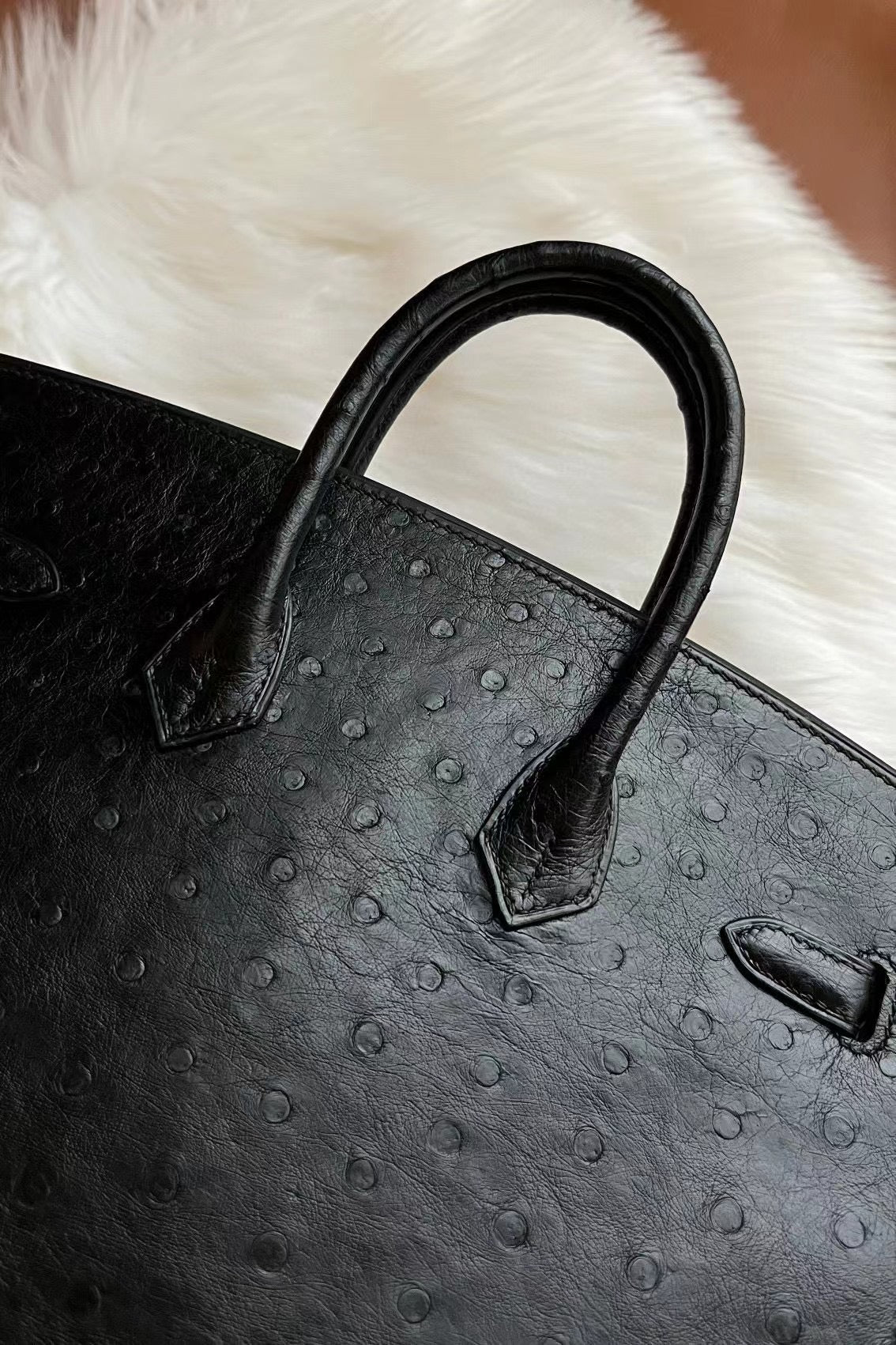 Birkin 25 Ostrich skin Black