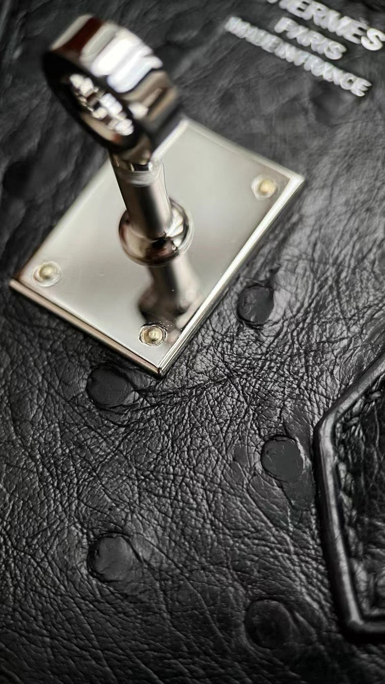Birkin 25 Ostrich skin Black