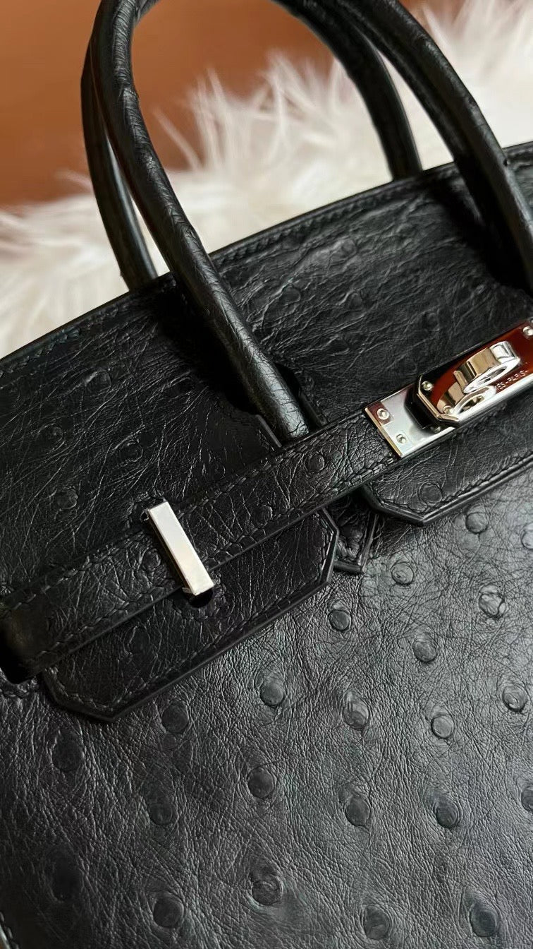 Birkin 25 Ostrich skin Black