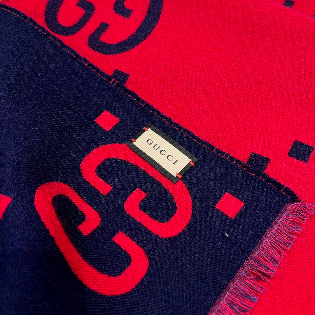 Red dark blue classic scarf