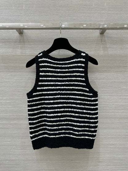 25ss spring and summer new striped knitted vest