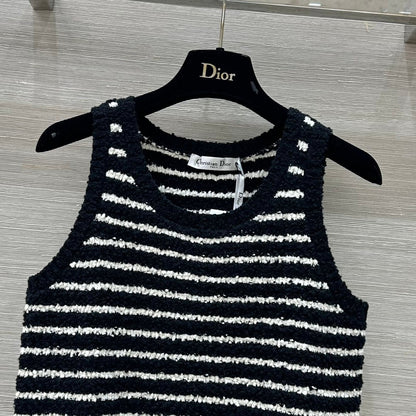 25ss spring and summer new striped knitted vest