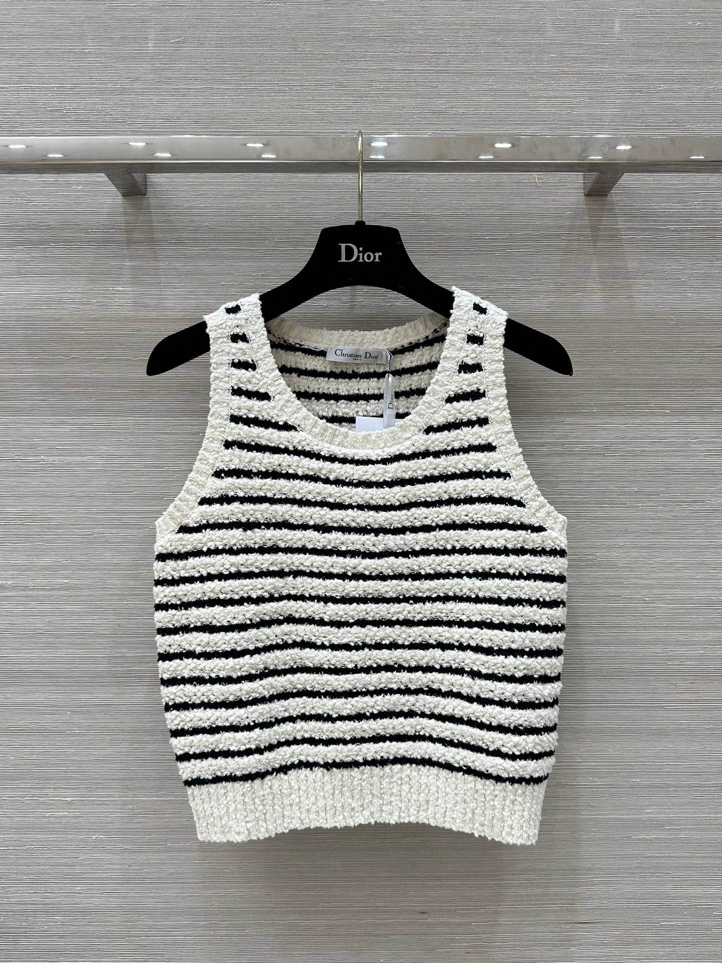 25ss spring and summer new striped knitted vest