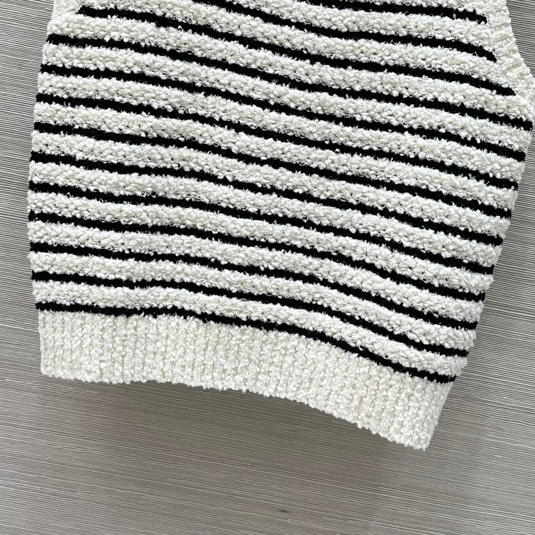 25ss spring and summer new striped knitted vest