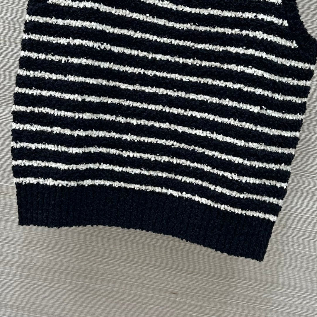 25ss spring and summer new striped knitted vest