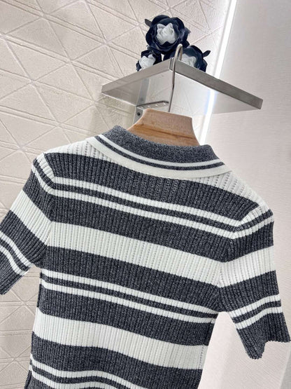 Fashion lapel knitted T-shirt