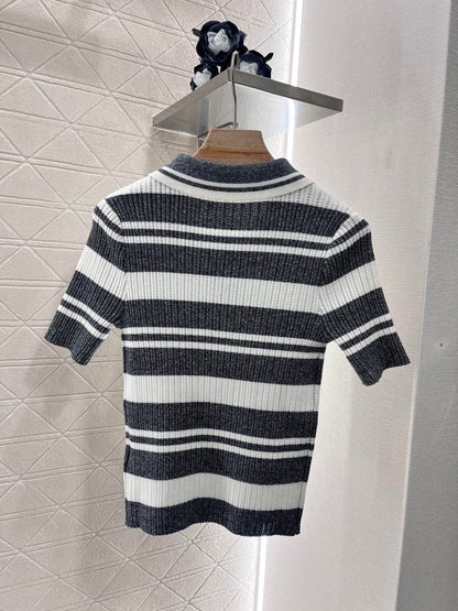 Fashion lapel knitted T-shirt