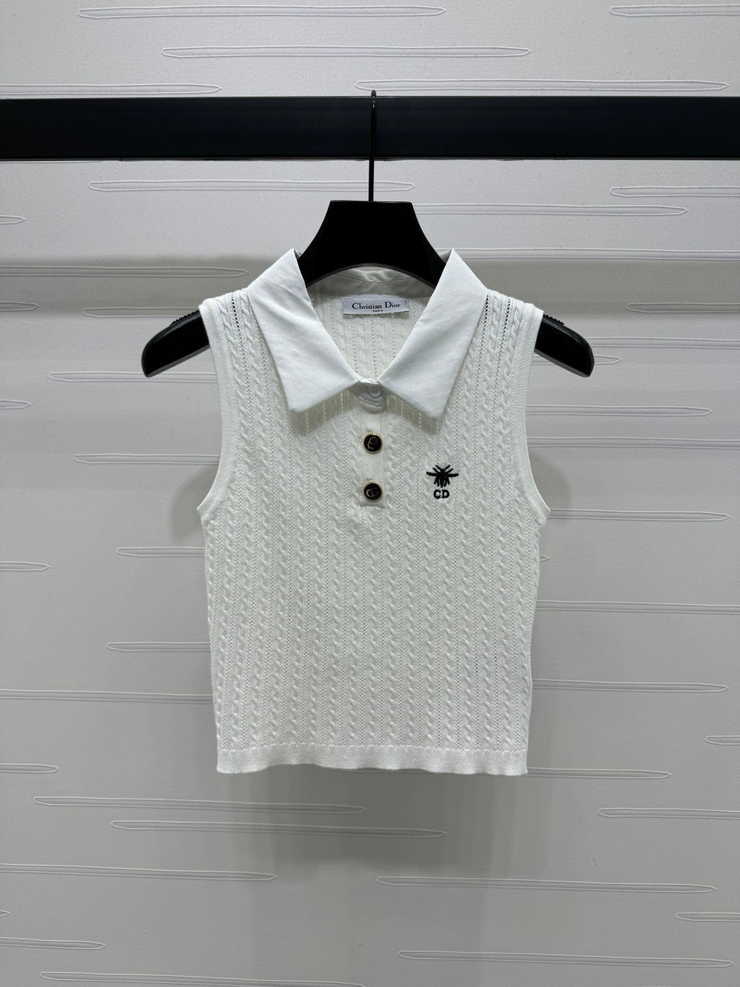 Lapel contrast light knitted vest