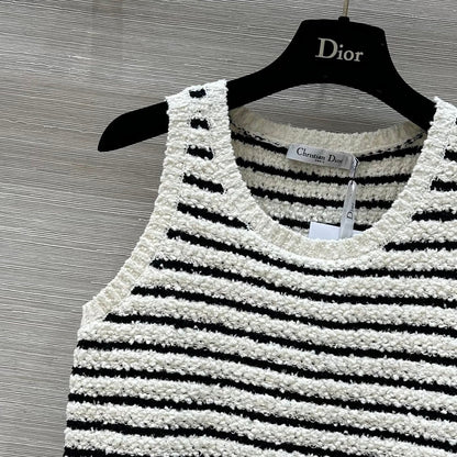 24ss new striped knitted top