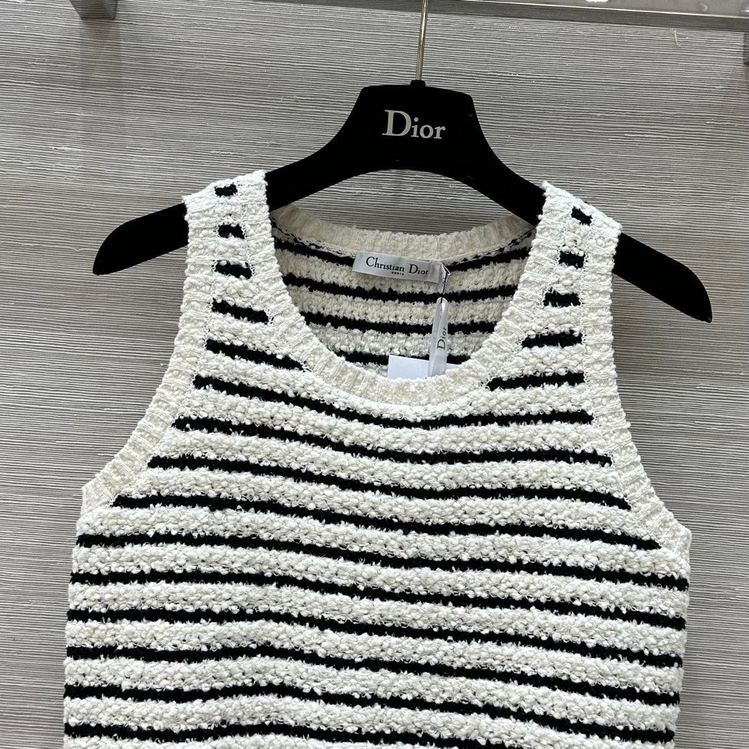 24ss new striped knitted top