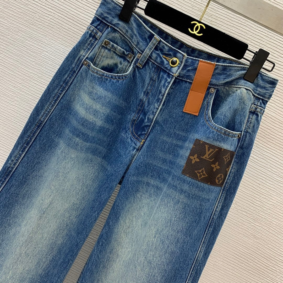 Pocket print jeans