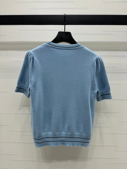 Crew neck knitted T-shirt