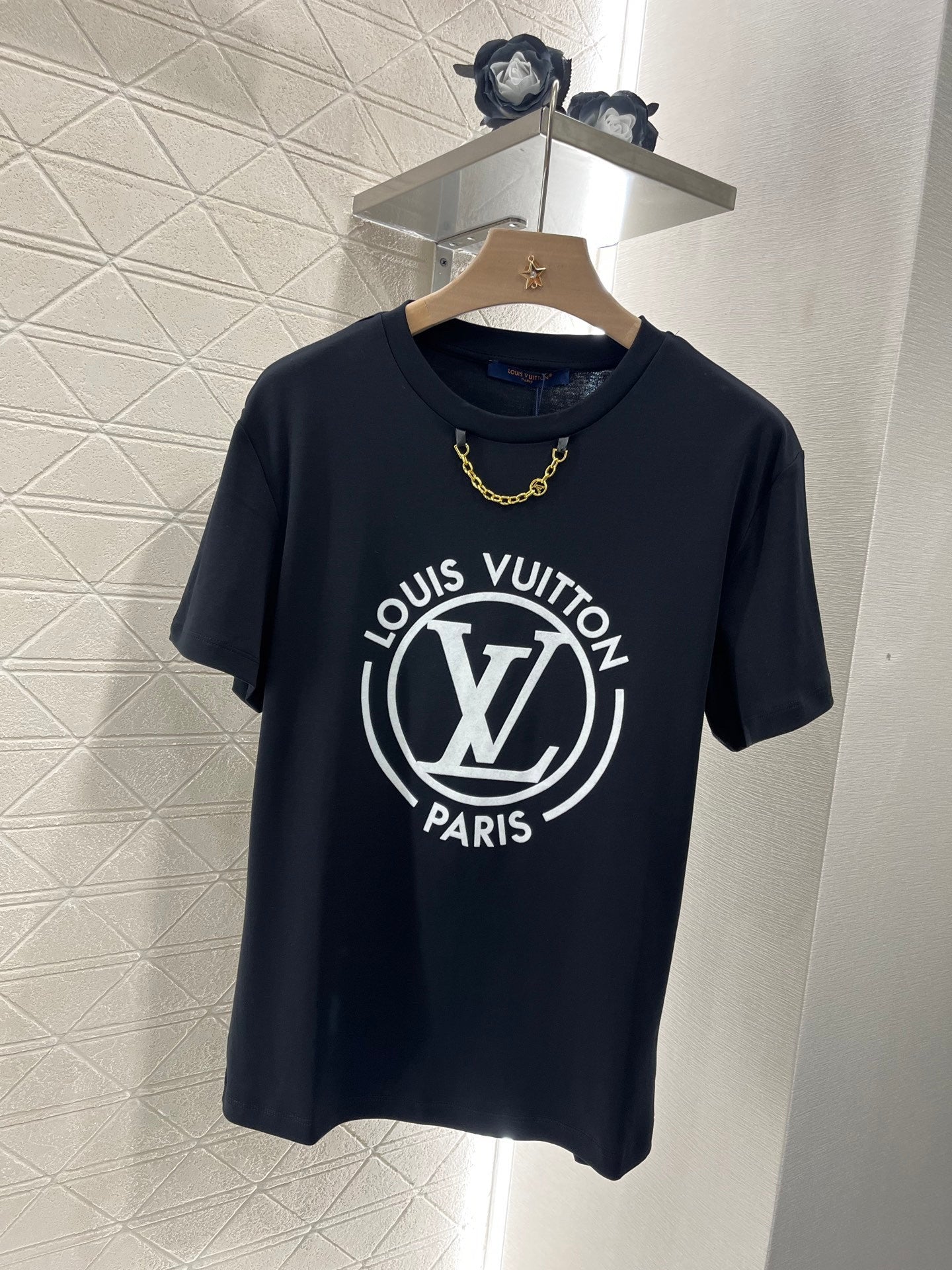 Chain round neck simple fashion T-shirt