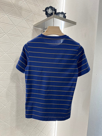 New Striped Round Neck Fashion T-shirt