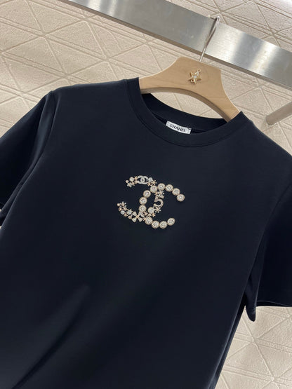 25ss new beaded sequined T-shirt