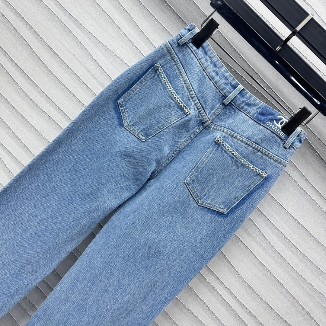 25-year new high waist straight jeans