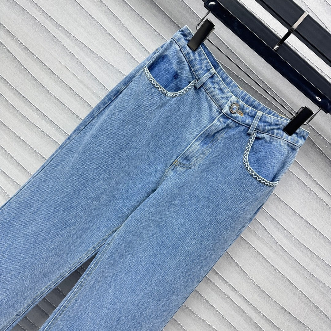 25-year new high waist straight jeans