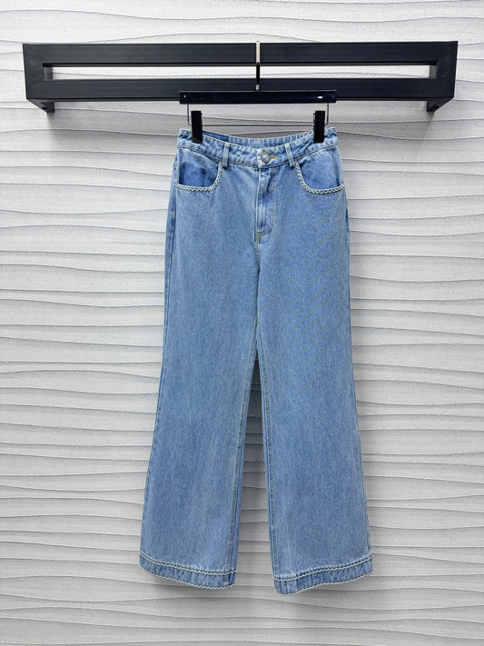 25-year new high waist straight jeans