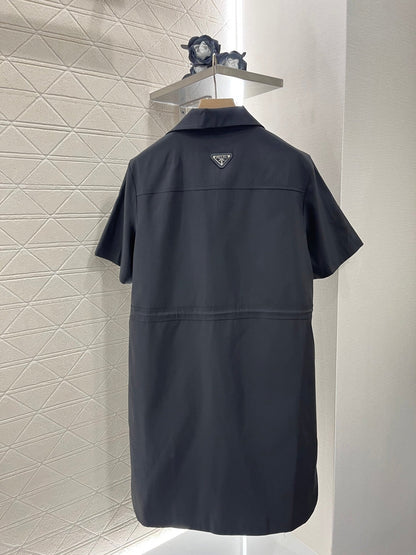 25ss new casual drawstring work dress