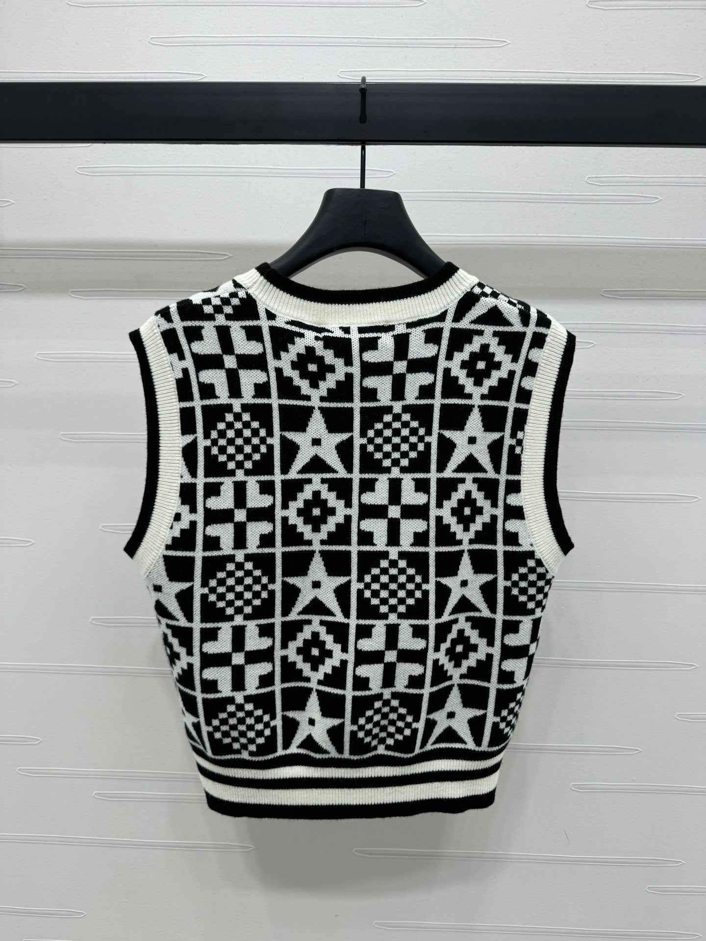 geometric knitted vest