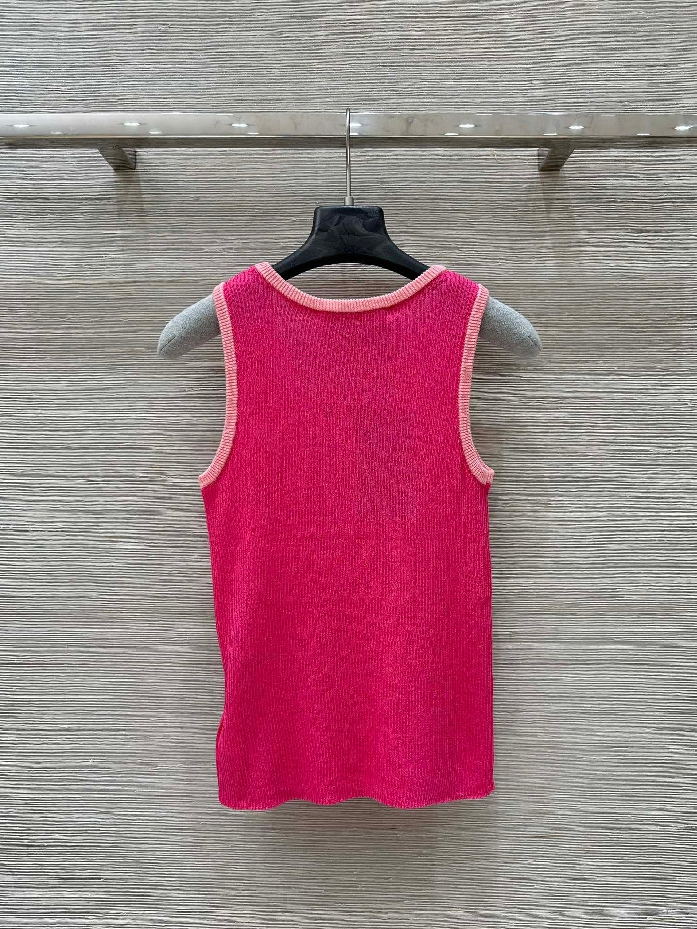 25ss Spring and Summer New Fashion Colorblock Knitted Vest