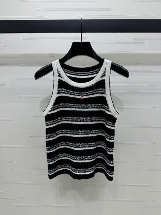 25ss spring and summer new silk cotton knitted vest