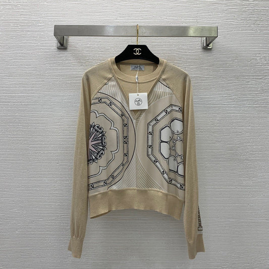 New Fashion Silk Wool Tencel Long Sleeve Top