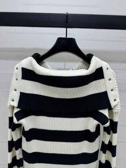 25ss new fashion shawl knitted long-sleeved top