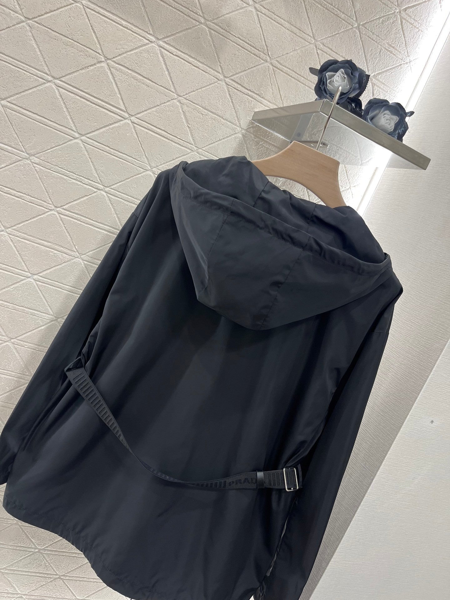 25ss new hooded belt jacket