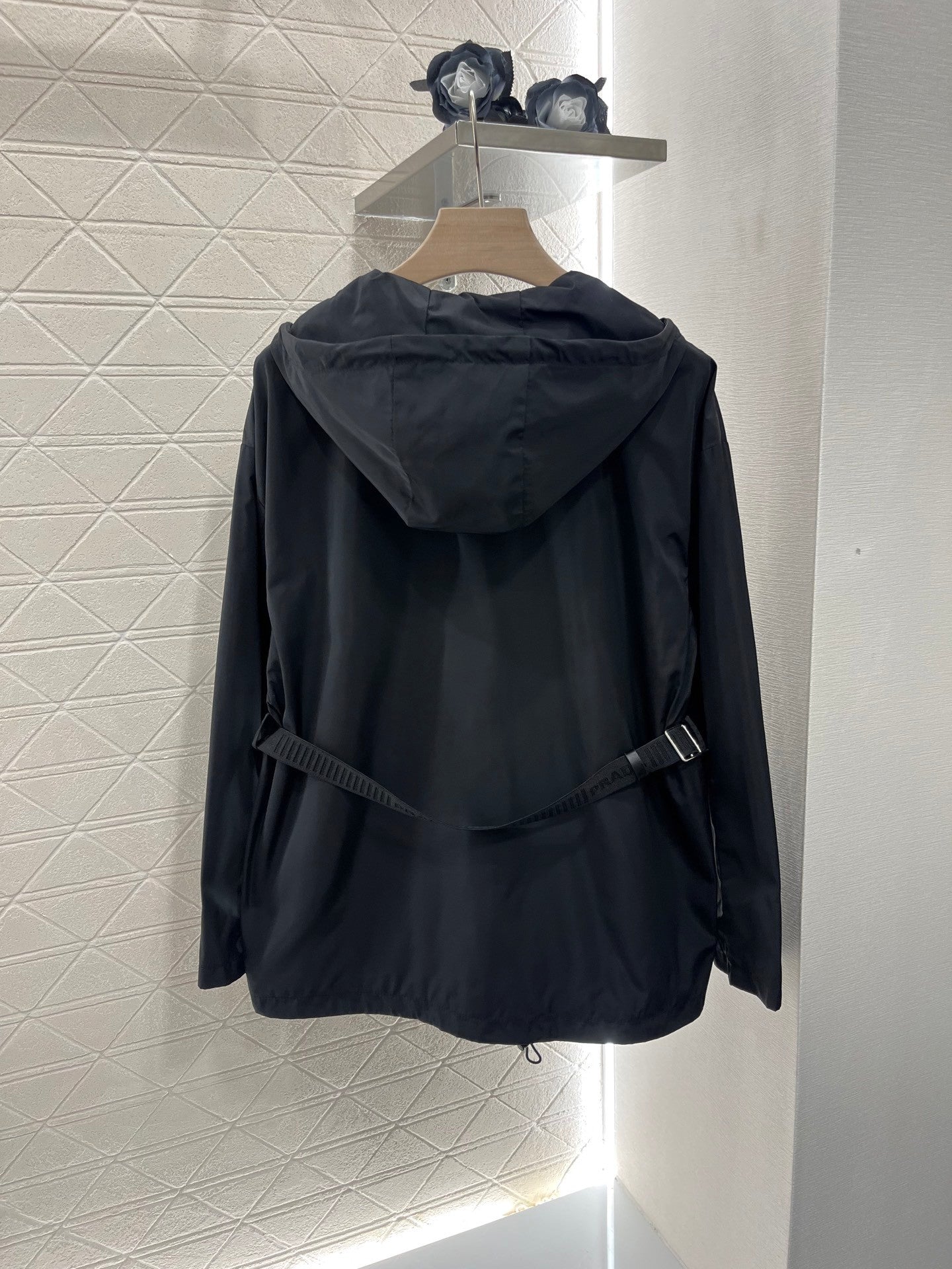 25ss new hooded belt jacket