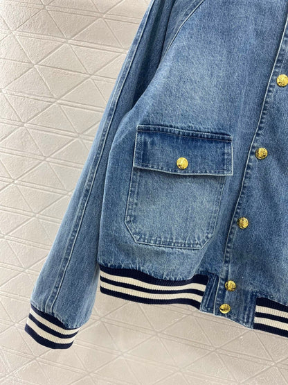 25ss new fashion denim baseball jacket