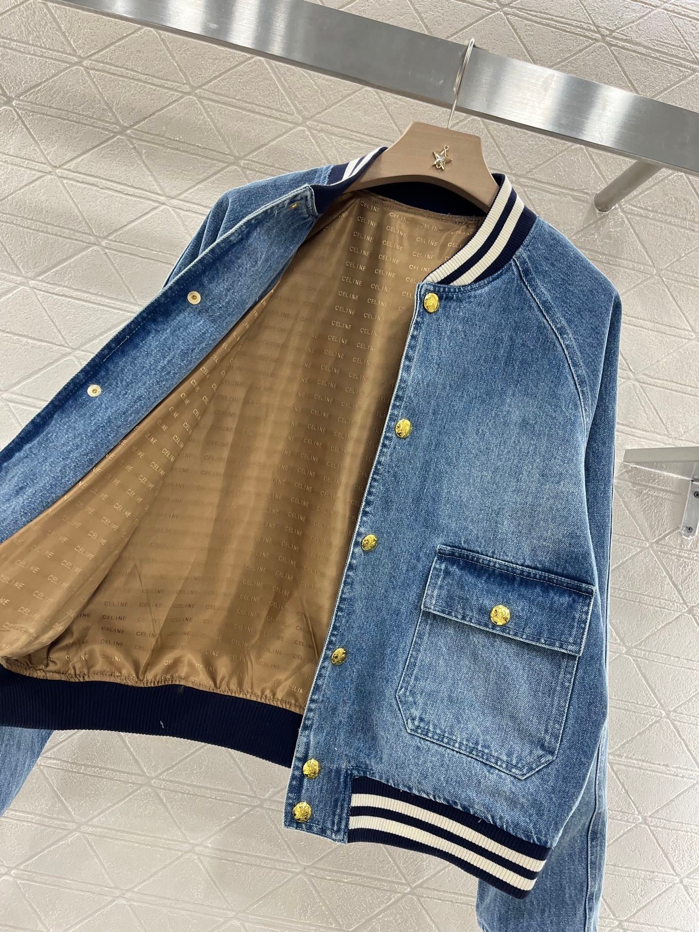 25ss new fashion denim baseball jacket