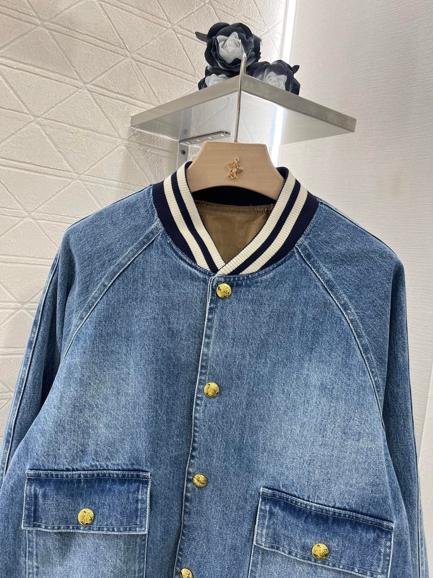 25ss new fashion denim baseball jacket