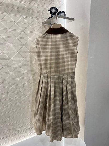 25ss new fashion plaid cotton dress