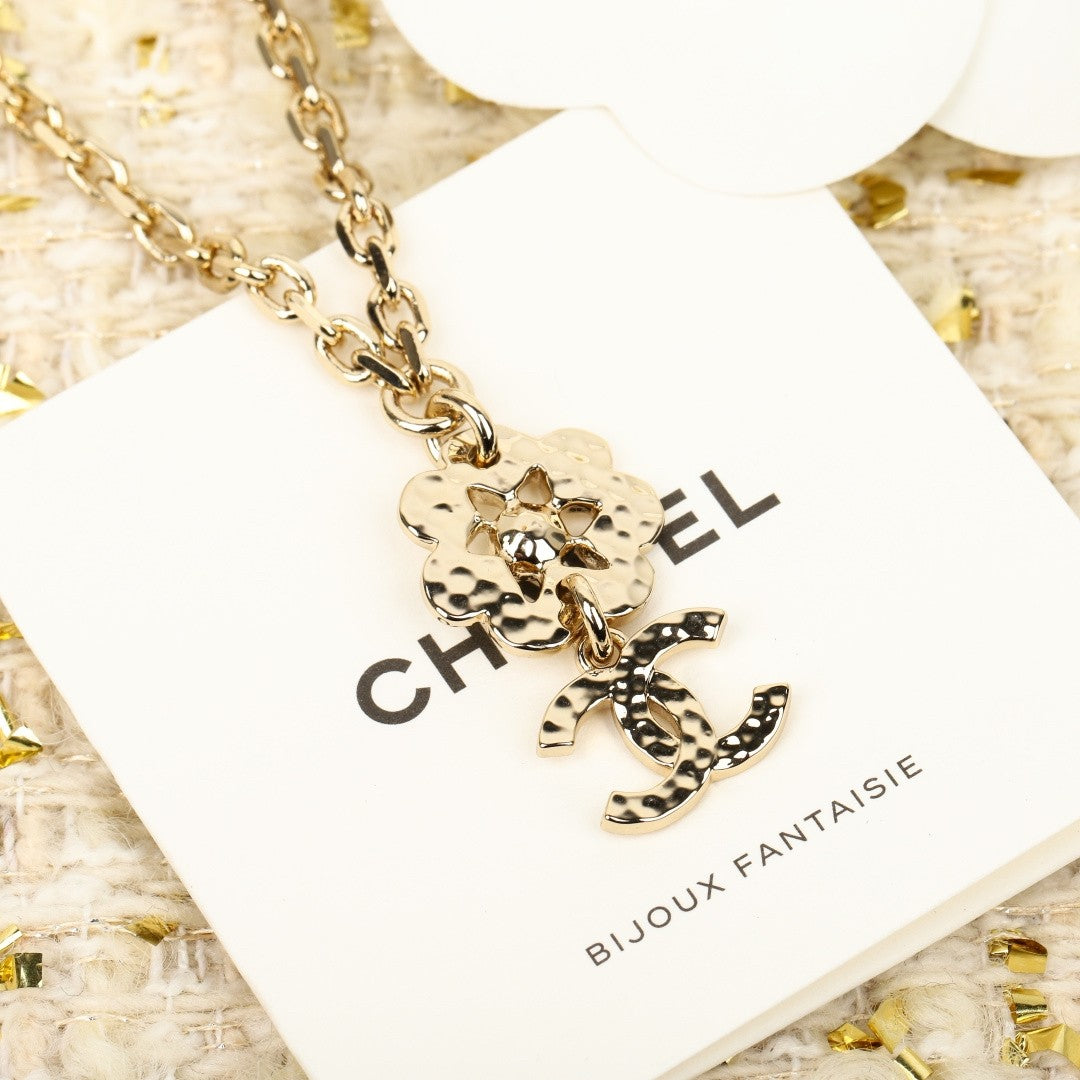 New arrival fairy temperament flower double C necklace