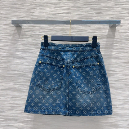 25ss new fashion denim skirt in cotton twill