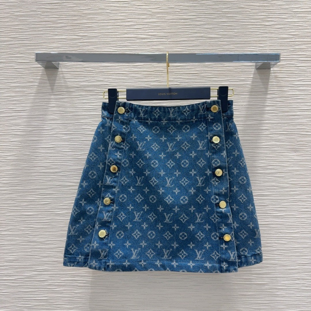 25ss new fashion denim skirt in cotton twill