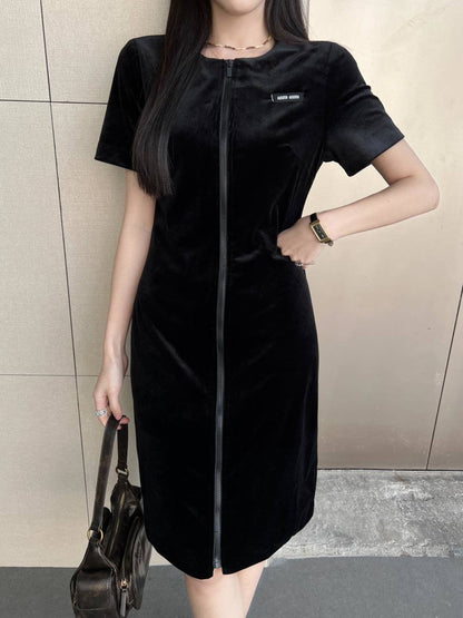 25ss new fashion velvet material soft and comfortable dress