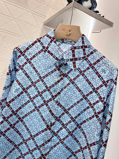 2025 new twill material comfortable and elegant printed shirt